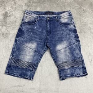 American Breed Shorts Denim Blue Jean Shorts Size 36 Y2K Washed Finish